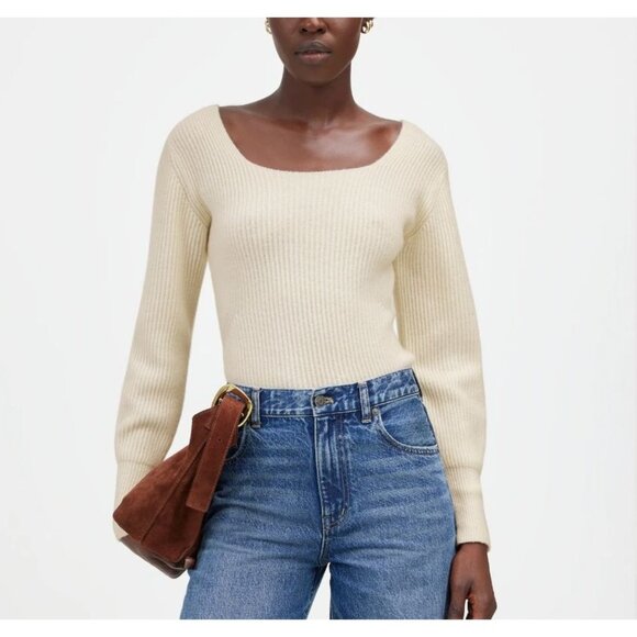 Madewell SoftWool Square-Neck Pullover Sweater Women's Size XXS New With Tags!